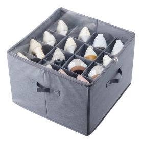 Under Bed Shoe Storage Organizer, 1 Pack, 16 Compartments, Underbed Shoe Box Storage Containers Adjustable Dividers
