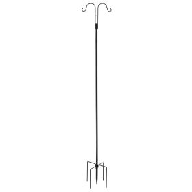 Double Shepherds Hooks for Outdoor, 8 Pack 76 Inch Heavy Duty Bird Feeder Pole, 3/4 Inch Thick Garden Hooks for Hanging Hummingbird Feeder