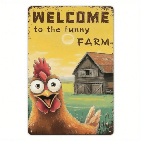CIFbuy 8x12 Inch ( 20.3x30.5cm ) Vintage Rustic Aluminum Sign Farmhouse Chicken for Bar (TikTok, temu pick-up service)