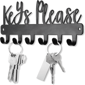 CIFbuy Sleek Single Hook Wall Key Holder Modern Black iron Key Organizer for Entryway Office Home (TikTok, temu pick-up service)