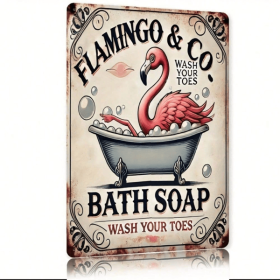 CIFbuy 8x12 Inch ( 20.3x30.5cm ) Vintage Rustic Aluminum Sign Flamingo (TikTok, temu pick-up service)