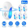 6 Pack Ultrasonic Pest Repeller, Operation Pest Wide Coverage Dual-Frequency Pest Control for Home Apartment Hotel Office Kitchen