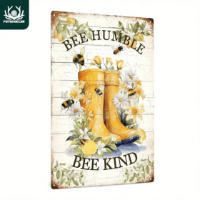 CIFbuy 8x12 Inch ( 20.3x30.5cm ) Vintage Rustic Aluminum Sign Farmhouse Bee (TikTok, temu pick-up service)