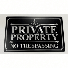 CIFbuy Private Property No Trespassing Sign Reflective Metal Weatherproof Outdoor Warning Sign 12x8 Inch (TikTok, temu pick-up service)