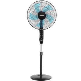 18-Inch Pedestal Fan, 2700 CFM Standing Floor Fan with Remote Control, 9 Speeds & 3 Modes, Oscillating Adjustable Height