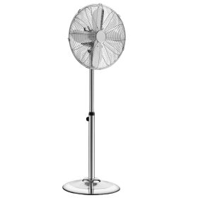 16-Inch High Velocity Pedestal Fan, 1450 CFM Industrial Standing Floor Fan with Handle, 75° Oscillating, 3-Speed Adjustable Height