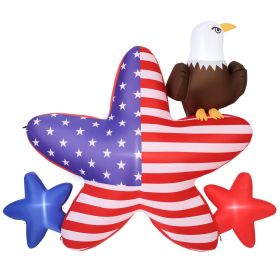 4.82 ft Patriotic Inflatable Decoration, Fourth of July Blow Up Inflatable Independence Day Decoration