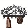 CIFbuy Metal Baked Paint Floral Design Wall Hooks Decorative Flower Key Holder (TikTok, temu pickup)