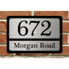CIFbuy Customized Home Address Sign Metal 12 x 8 Inches Brushed Silver House Number Plaque(TikTok, temu pick-up service)