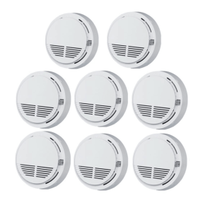 (8 Pack) Smoke Alarm Detector Home Fire Safety Sensor Alert Battery Included (Logistics only For USPS.TK/TMEU only For self-pickup)