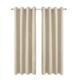 50inch*84inch Beige luxurious woolen curtains, sound-absorbing buckle curtains, high-end, heavyweight, soundproofing, and elegant home decor
