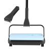 Carpet Sweeper Manual, Floor Sweeper with 300 ml Dustbin Capacity Easy to Empty, 6.7 inch Cleaning Width for Home Office Carpets Pet Hair Dust, Blue