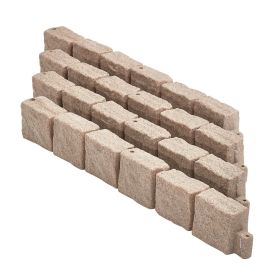 Faux Stone Landscape Edging 46.8 x 3.9 in Realistic Lawn Edging, Flexible Brick-Sized Garden Edging Border with Anchoring Spikes