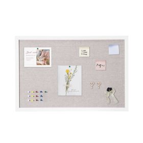 30"x20" White Cork Board with Linen Surface – Stylish Wall-Mounted Bulletin Board for Home, School, Office – Elegant & Functional Noticeboard