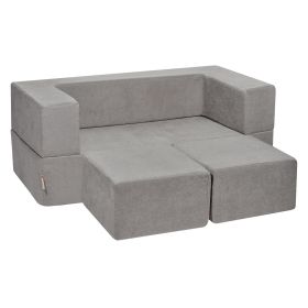 Kids Couch, 4Pcs Modular Kids Play Couch, Toddler Couch Sofa Bed, Kids Chair Seat Playroom Furniture