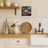 Flamingo Framed Metal Print Bathroom, Kitchen, Office, Home Decor Wall Art Ready to Hang, Square, 8X8