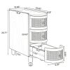 3-Drawer Rattan Nightstand Wooden End Table Side Tablefor Living Room Bedroom