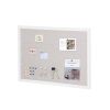 30"x20" White Cork Board with Linen Surface – Stylish Wall-Mounted Bulletin Board for Home, School, Office – Elegant & Functional Noticeboard