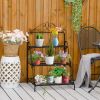 Metal Plant Stand 3 Tier Ladder Display Shelf Flower Pot Holder for Indoor Outdoor Patio
