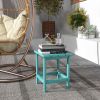 Patio Side Table, 15" Square Outdoor End Table, HDPE Plastic Tea Table for Adirondack Chair, Backyard or Lawn, Green