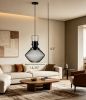 Black Industrial Pendant Light Fixture Adjustable Hanging Chain Ceiling Mount Vintage Metal Lighting for Home Decor