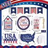 10 Pieces Tiered Tray Decor Farmhouse Mini Wood Signs Decorations for independence Day Easter Bee Lemon Sunflower Party Decoration(Patriotic Style)