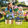 Outdoor Wooden Planter Box with Drainage Holes Set of 3 for various occasions, such as balconies, gardens, backyards, porches, etc