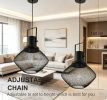 Black Industrial Pendant Light Fixture Adjustable Hanging Chain Ceiling Mount Vintage Metal Lighting for Home Decor