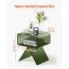 Acrylic Nightstand Side Table, Modern Clear Bedside Table with Storage Shelf, Transparent Small End Desk for Living Room, Bedroom, Home Decor