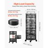 Rotating Storage Rack Cart, 5 Tier Fruit and Vegetable Basket Bowls, Heavy Duty Wire Basket Organizer on Wheels
