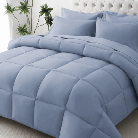 Blue 2-Piece & 3-Piece Bedding Comforter Set – Twin/Queen/King – Soft Microfiber (Inclusion: Comforter *1+Pillowcase*1, size: Twin)