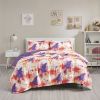 Reversible 3-Piece Watercolor Tie-Dye Bedspread Set - Quilted Coverlet with Pillow Shams