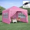 Outdoor 10x 10Ft Pop Up Gazebo Canopy Tent Removable Sidewall with Zipper,2pcs Sidewall with Windows,with 4pcs Weight sand bag