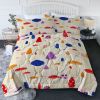 3pcs Whimsical Mushroom Pattern Comforter Set, Breathable Reversible Bedding 3 Piece, Soft Cozy Bed Set for Bedroom Dorm Guest Room