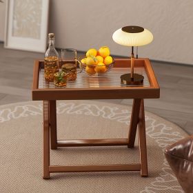1pc Bamboo Folding Side Table, Durable TV Tray Bedside End Table for Living Room And Bedroom No Food Contact, Best Gift for Christmas (number: 1pcs, Color: Acrylic model)