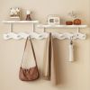 Multifunctional 8-Hook Coat Rack] Durable Bamboo Wall-Mounted Coat Rack | Multifunctional Entryway Storage Shelf with Hooks for Hanging Coats, Hats