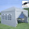 Outdoor 10x 10Ft Pop Up Gazebo Canopy Tent Removable Sidewall with Zipper,2pcs Sidewall with Windows,with 4pcs Weight sand bag