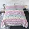 3 pcs Soft Colorful Stripe Pattern Comforter Set, Breathable Bedding Set, Cozy Bed Set for Bedroom Dorm Guest Room