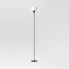 Black Torchiere Floor Lamp, Minimalist Standing Light with 3-Way Switch