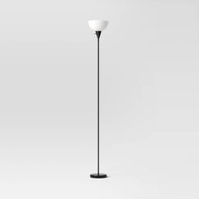 Black Torchiere Floor Lamp, Minimalist Standing Light with 3-Way Switch (Color: Black)