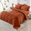 Burnt orange 2-Piece & 3-Piece Bedding Comforter Set – Twin/Queen/King – Soft Microfiber