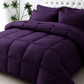 Purple 2-Piece & 3-Piece Bedding Comforter Set – Twin/Queen/King – Soft Microfiber (Inclusion: Comforter *1+Pillowcase*2, size: QUEEN)