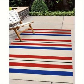 home decor Patriotic family door mat, indoor and outdoor anti-slip entrance mat, red, white and blue patriotic patterns, beautiful and eternal (Color: 24in x 16in)
