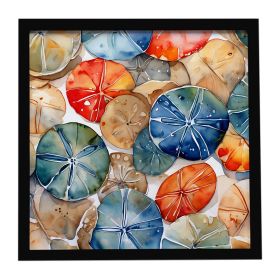 Sand Dollars Framed Metal Print Bathroom, Kitchen, Office, Home Decor Wall Art Ready to Hang, Square, 8X8 (Default: Default)