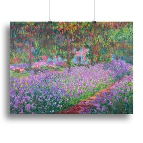 Artists Garden by Monet Canvas Print or Poster (Type: Standard Framed Canvas Print, size: 12" x 8" / 30cm x 20cm (approx))