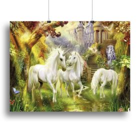 Unicorn Believe in Miracles Canvas Print or Poster (Type: Standard Framed Canvas Print, size: 24" x 16" / 60cm x 40cm (approx))