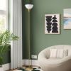 Black Torchiere Floor Lamp, Minimalist Standing Light with 3-Way Switch