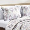 Reversible 3-Piece Geometric Aztec Quilted Bedspread Set with Pillow Shams