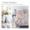 3 pcs Rainbow Print Comforter Set, Soft Microfiber Lightweight All Season Bedding Set with 2 Pillowcases