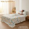 4pcs ultra-soft 85g brushed printed sheets and pillowcases, machine washable, suitable for all seasons